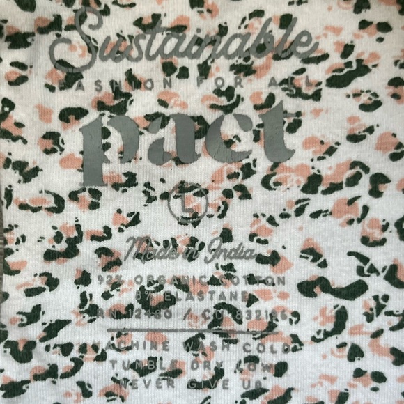 Pact White Pink Green Floral Sleeveless Knee Length Skater Dress Size L Spring - Picture 10 of 10